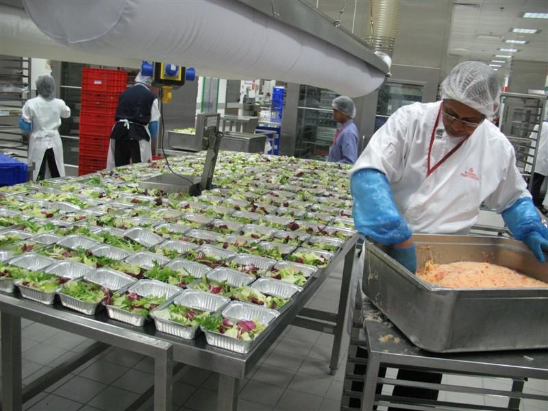 SkyBites flight kitchen production line